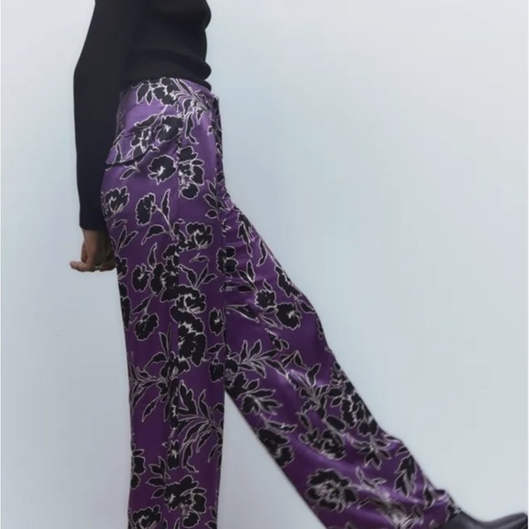 Black Top with Purple Floral Pants - Picture 3 of 10